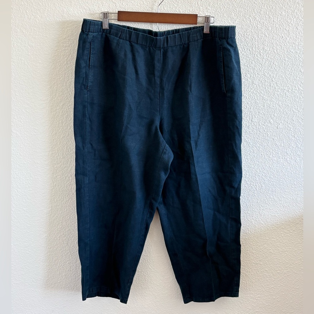 J. Jill Love‎ Linen Wide Leg Pants Large Coastal Boho Neutral Minimal Lagenlook